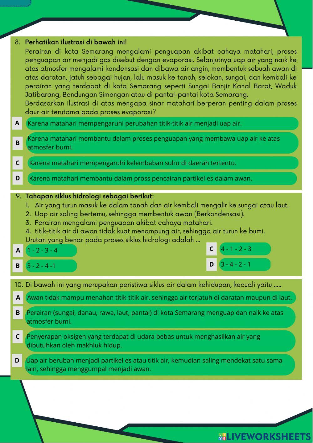 Pretest LKPD Elektronik Berbasis Kearifan Lokal Tema 8 Sub Tema 1 Pembelajaran 2