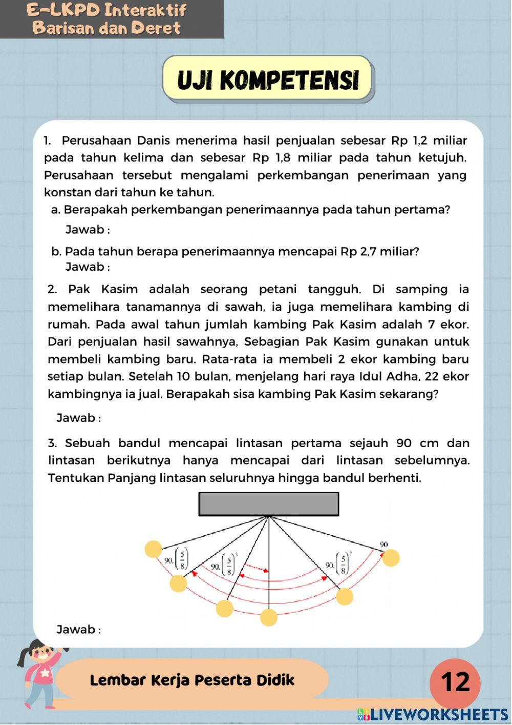 E-lkpd interaktif barisan dan deret