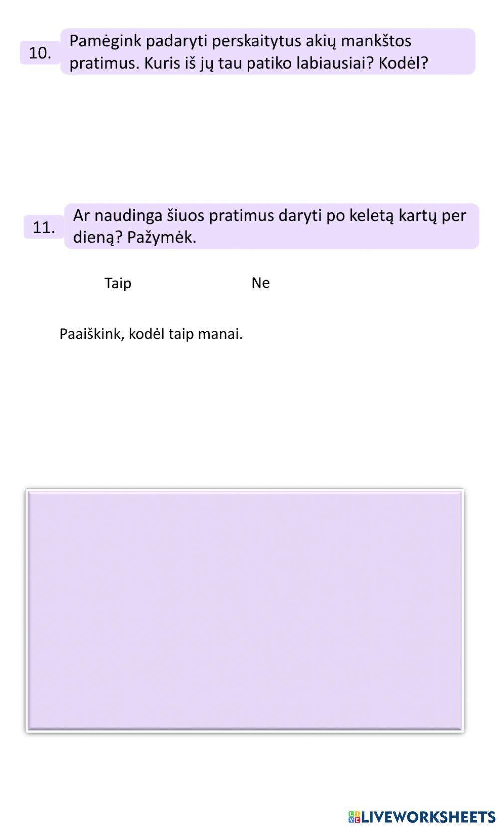 L.K.4 Vaikų akių mankštos pratimai.