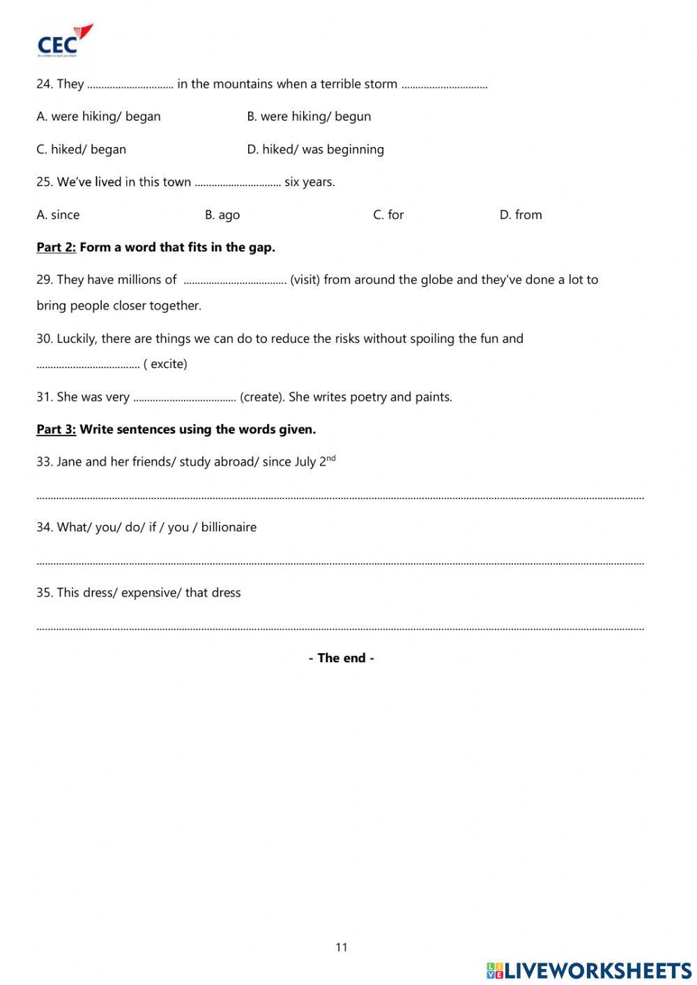 English Smart 4-5 - Placement Test (V&G)