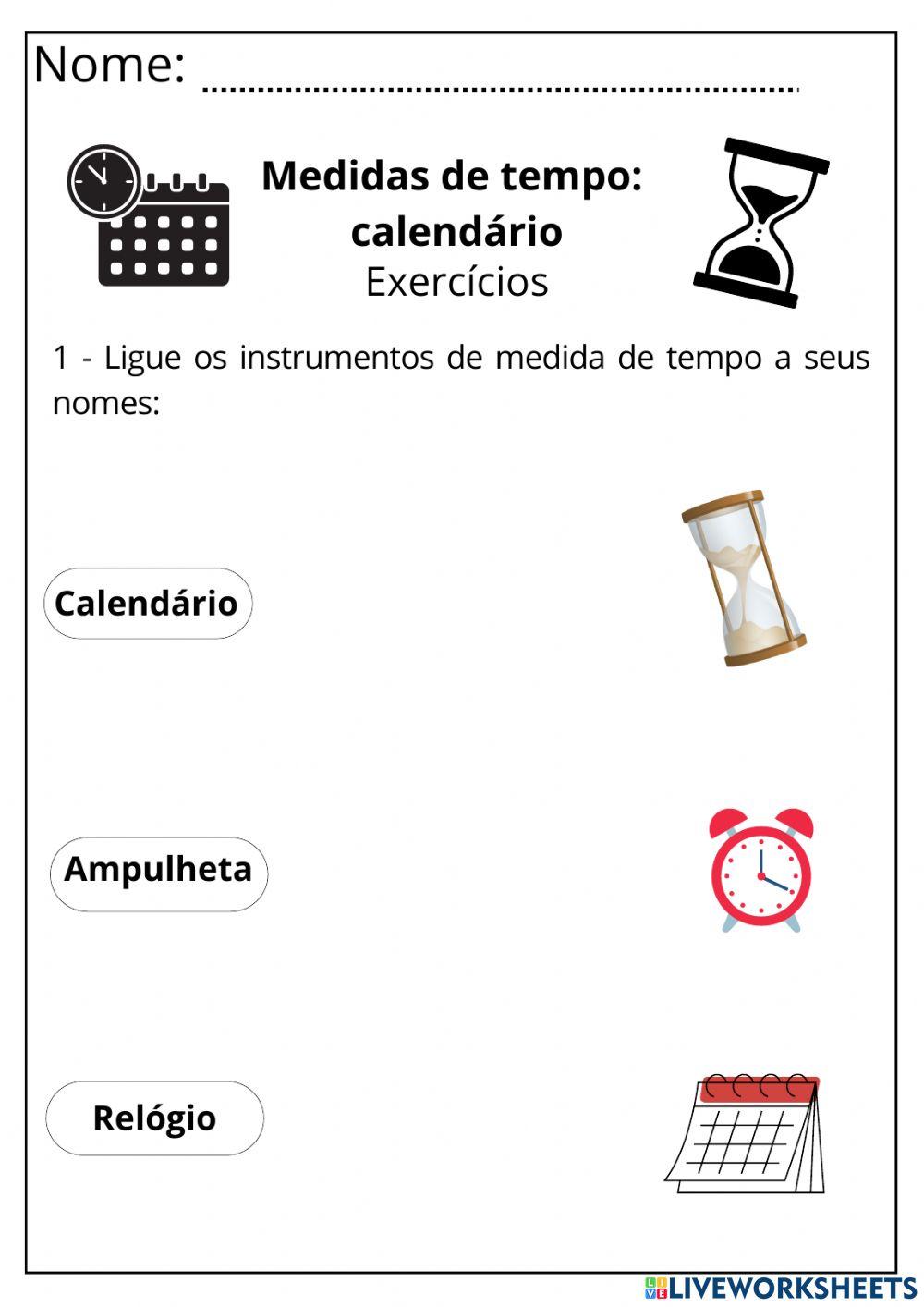 Medidas de tempo calendario