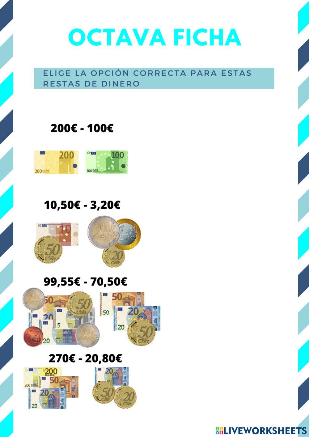 Restas de dinero