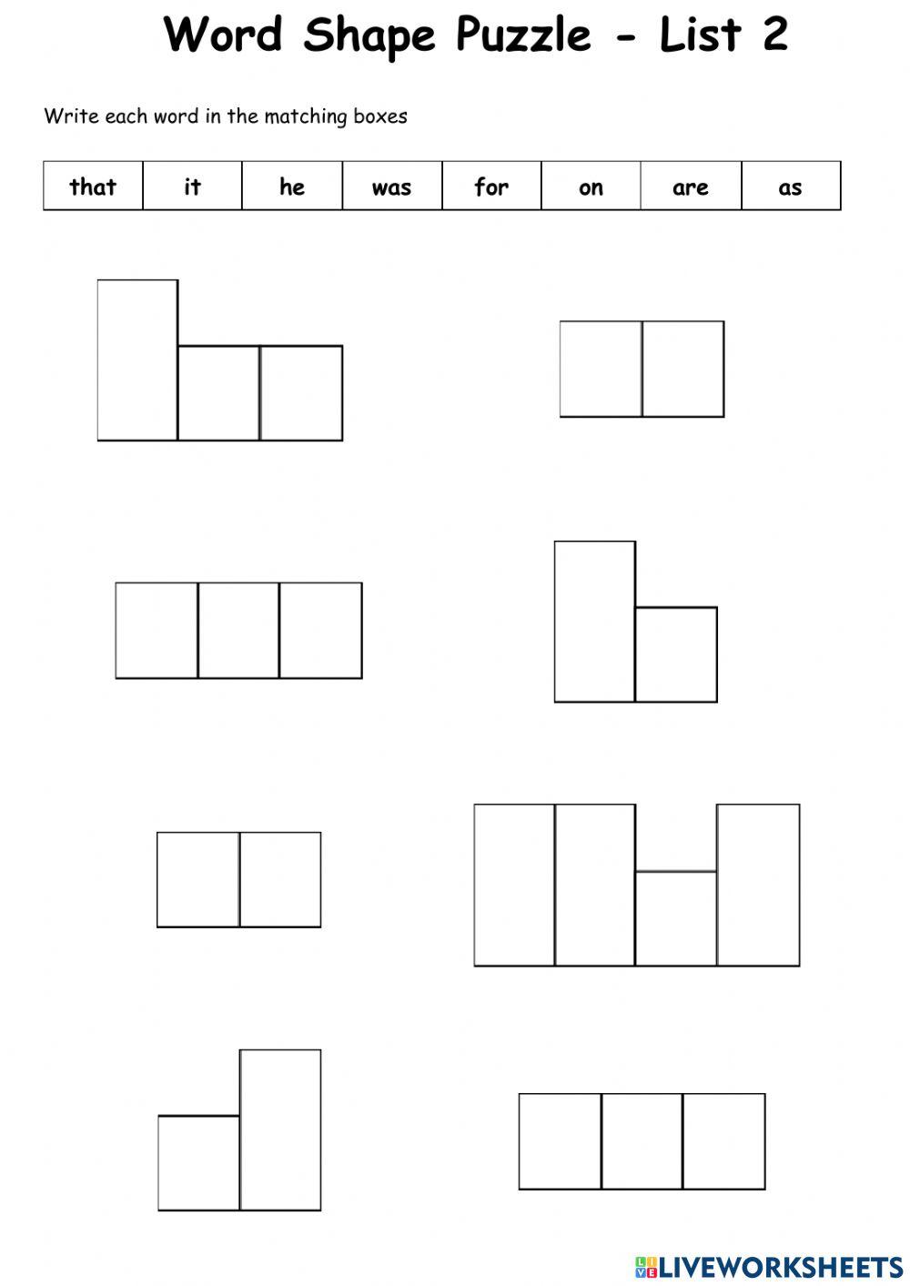 Sight Words - List 2