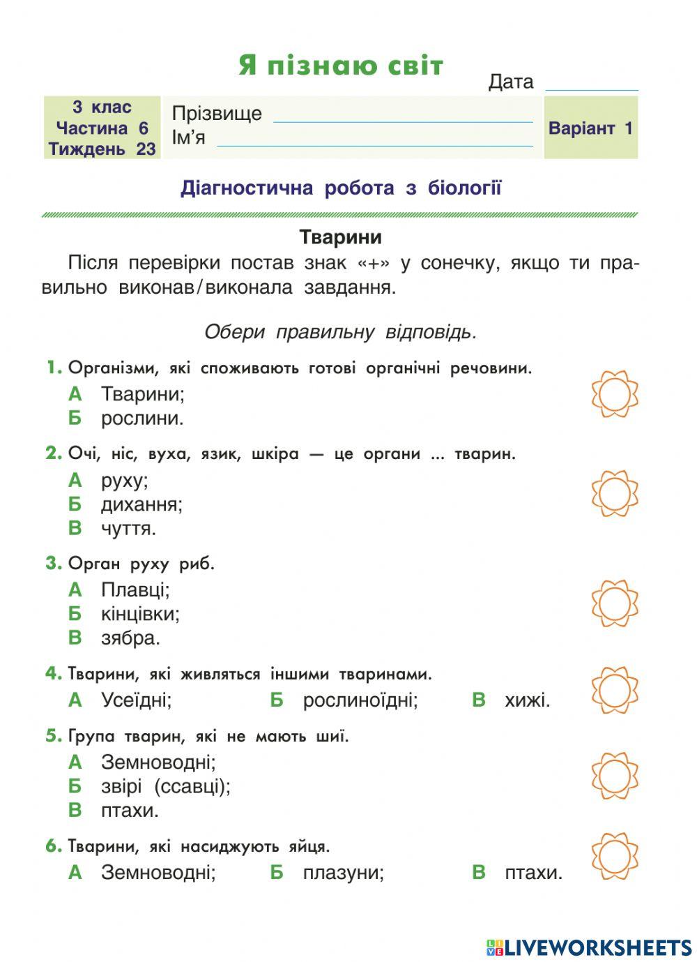 ЯПС ДР біологія