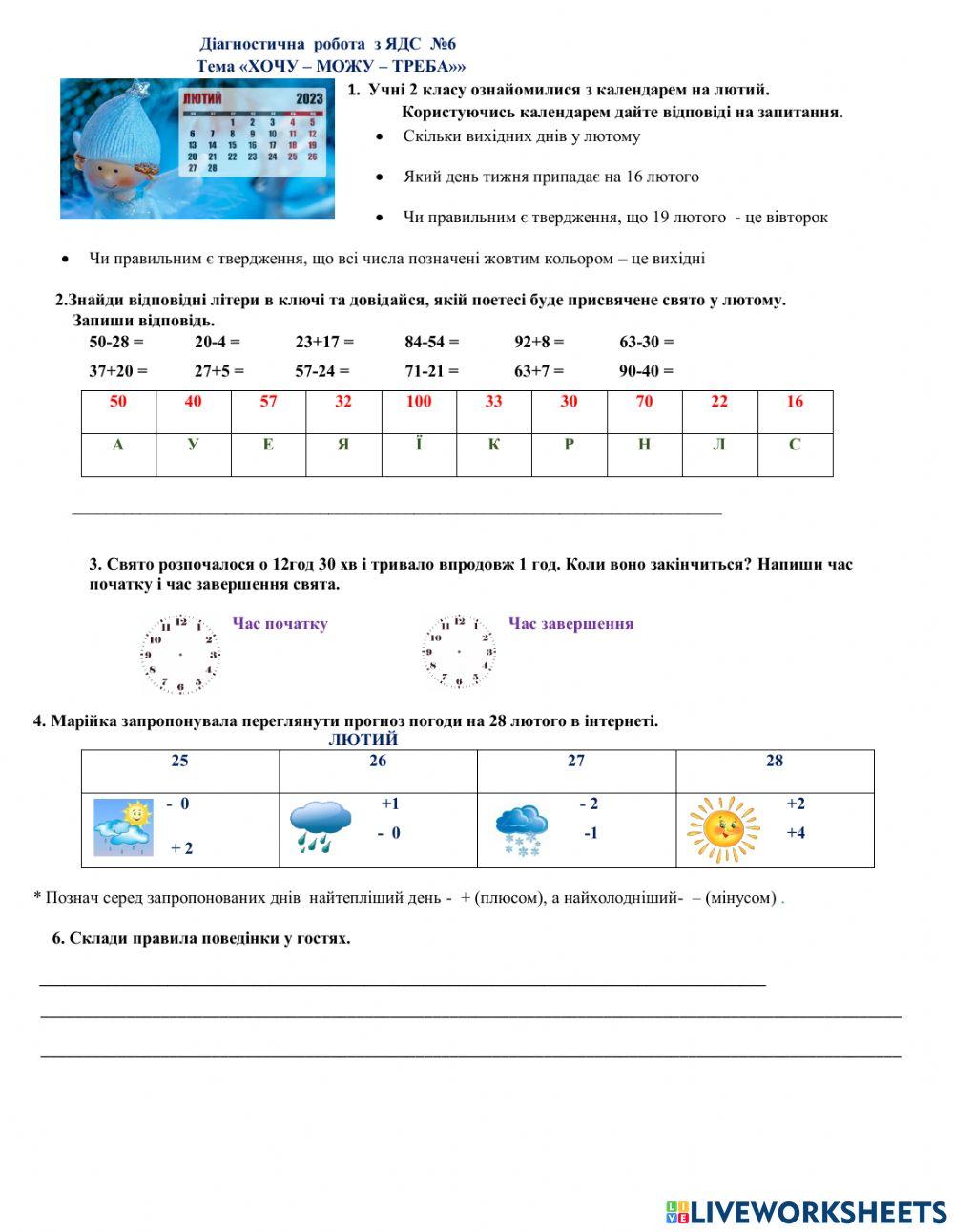 Діагностувальна робота