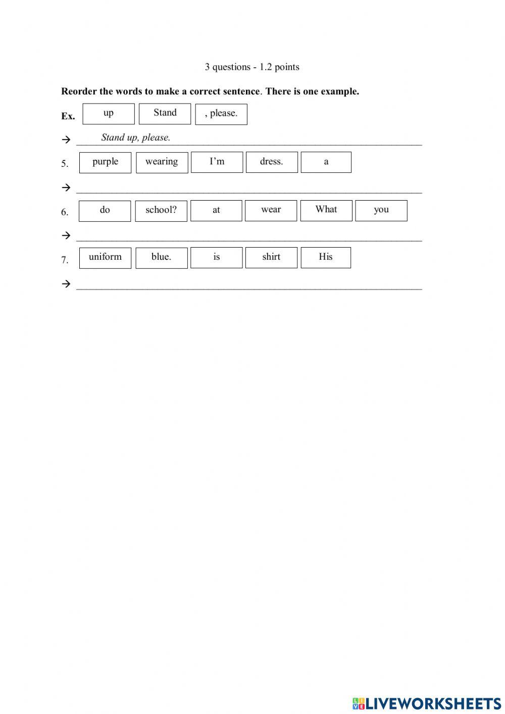 Test unit 6: Clothes. (Designer by Ms.Huong)