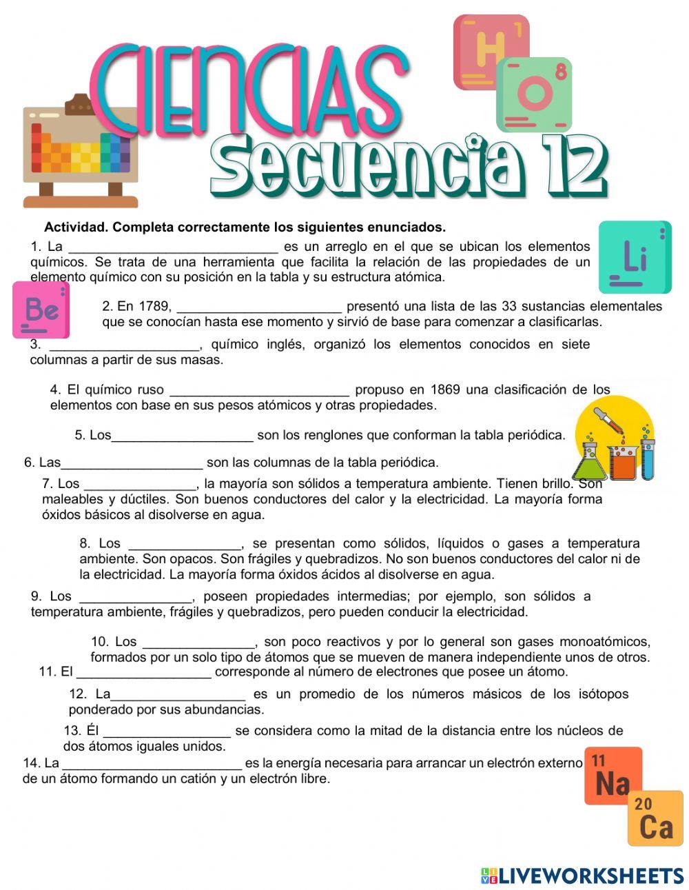 Secuencia 12 La Tabla Periodica