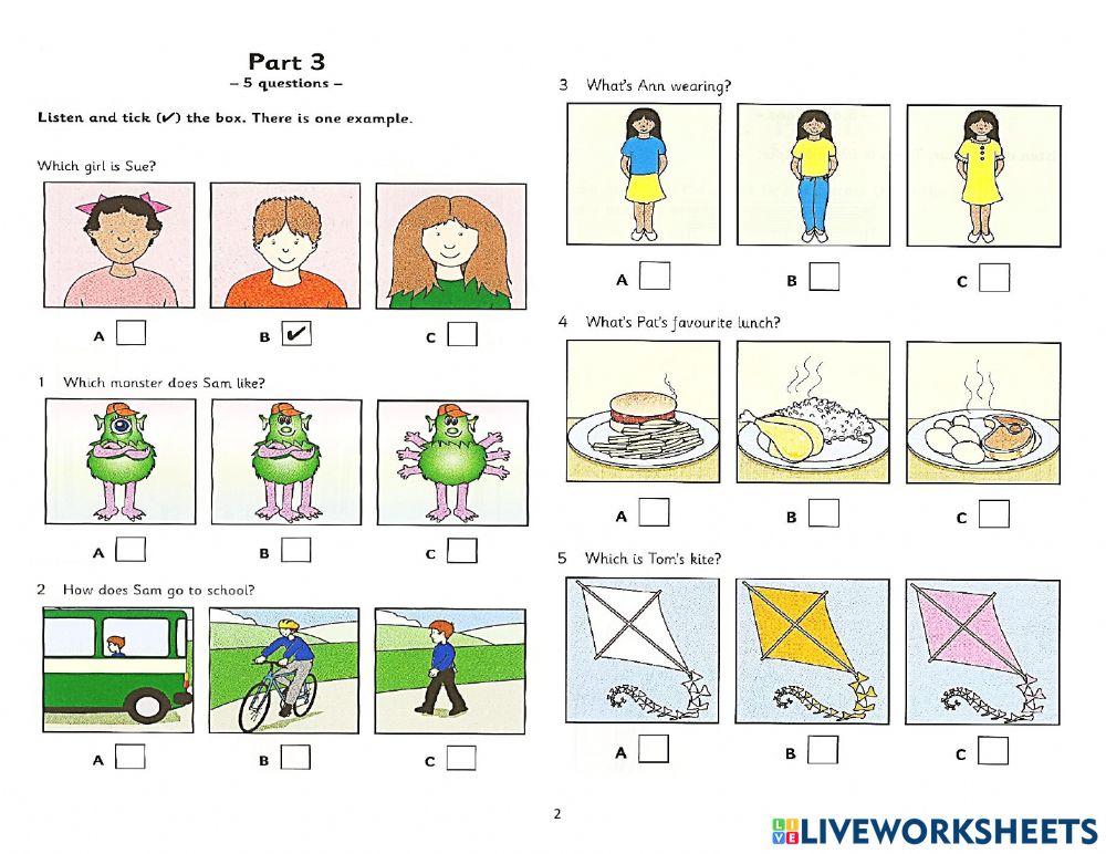 Starters  5(old)-Test3 Listening