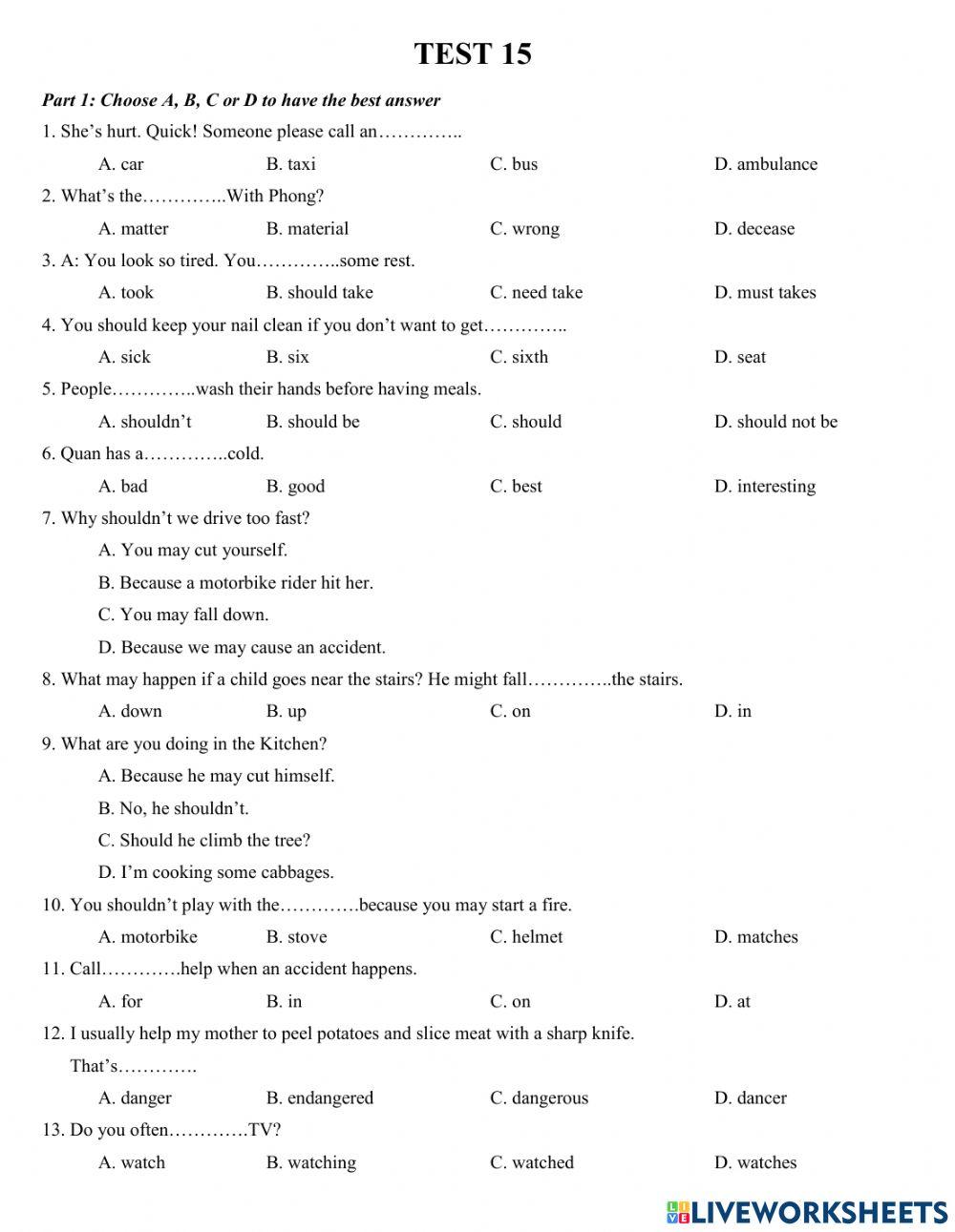 Lớp 5- trắc nghiệm tổng hợp