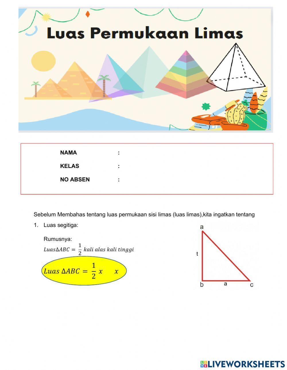 Menentukan luas permukaan sisi limas