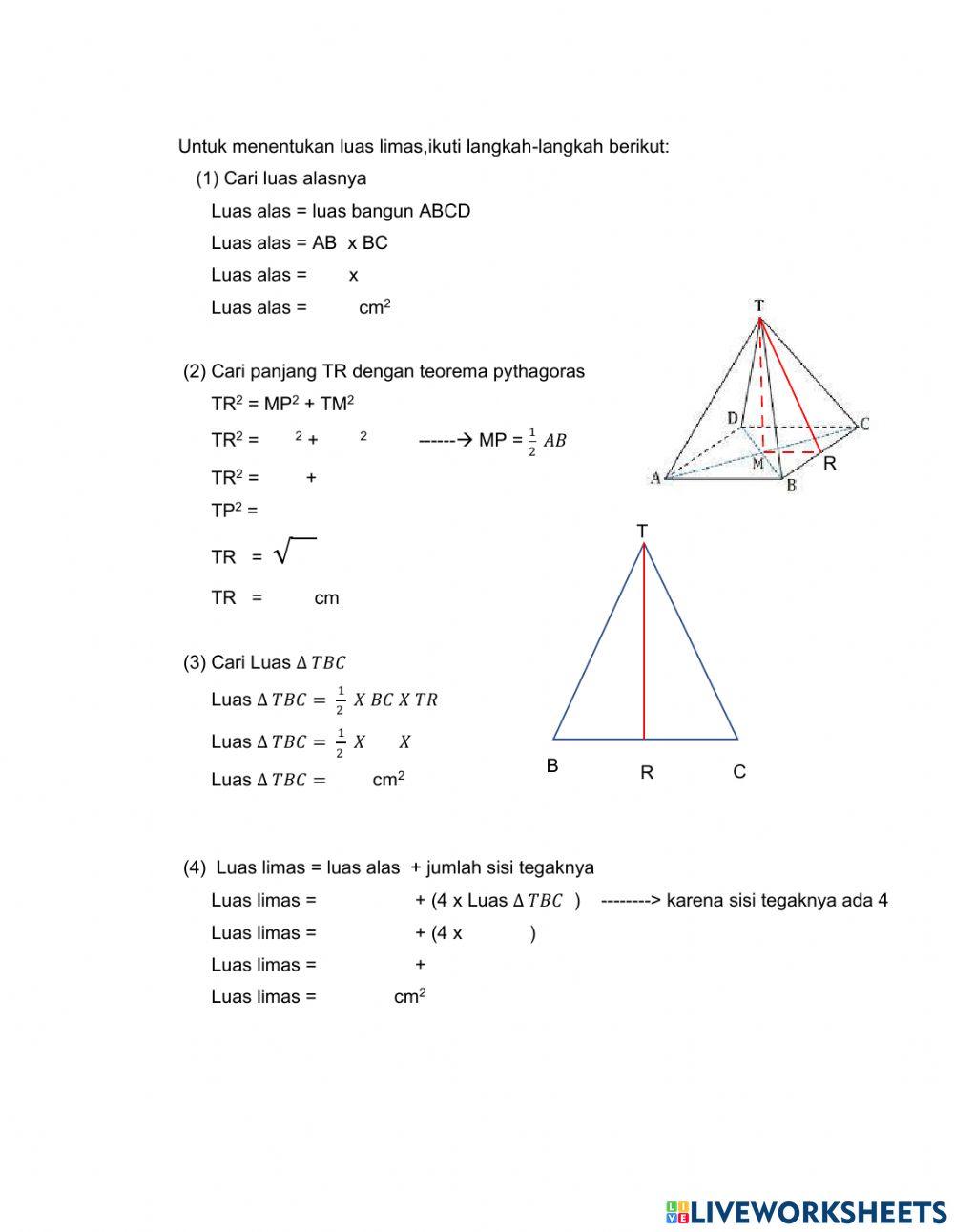 Menentukan luas permukaan sisi limas