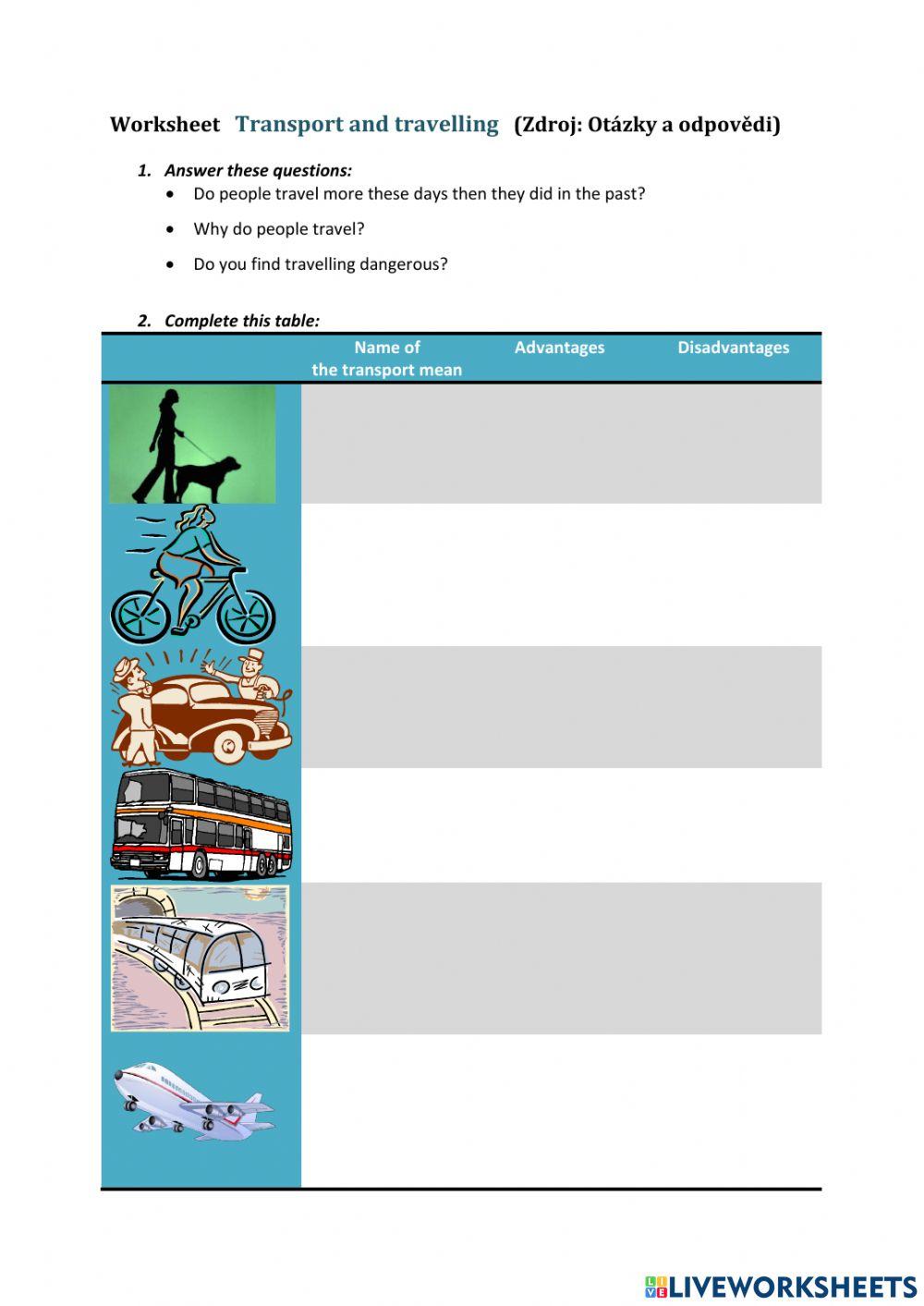 Transport and travelling