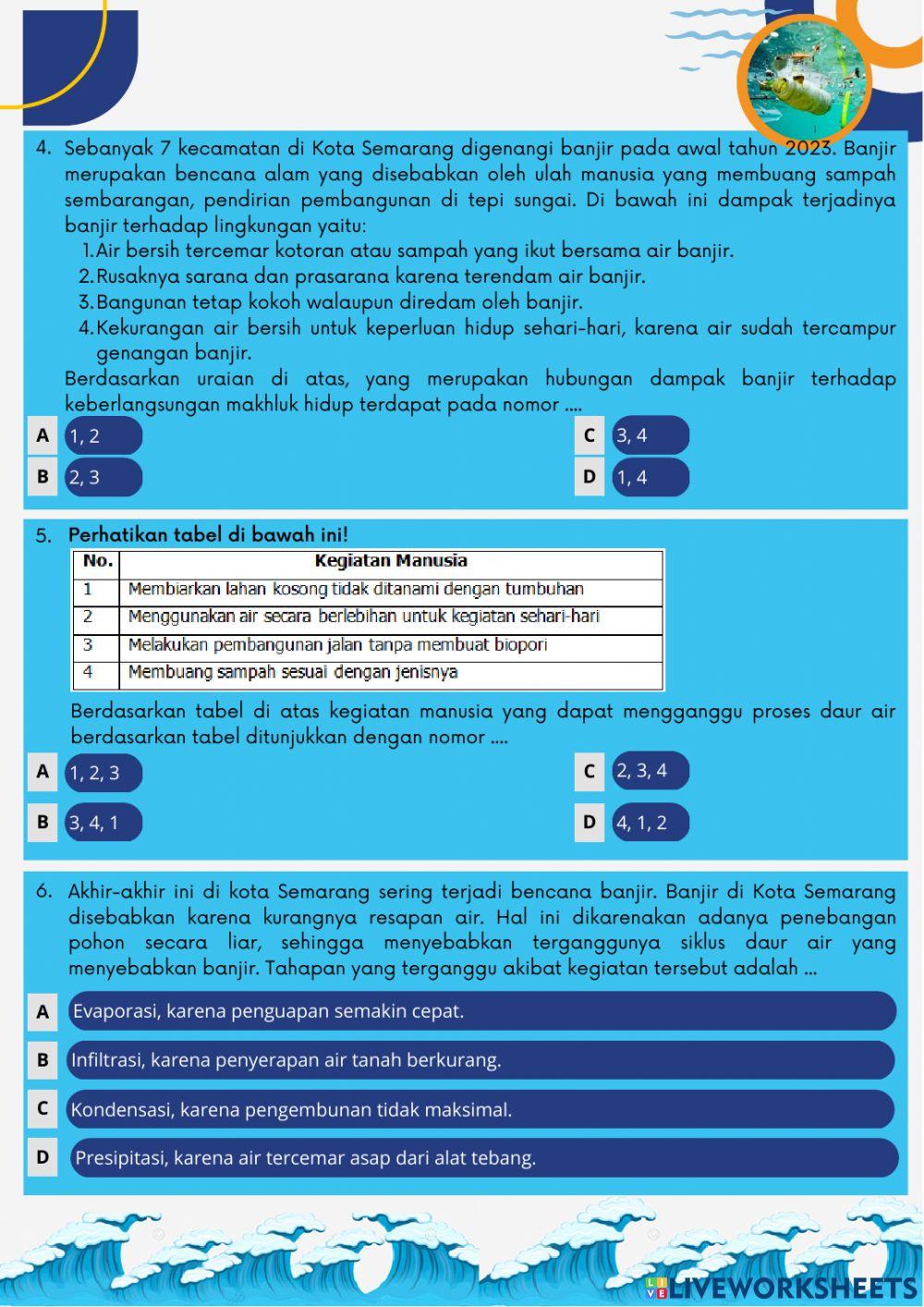 Posttest LKPD Elektronik Berbasis Kearifan Lokal Tema 8 Sub Tema 1 Pembelajaran 5