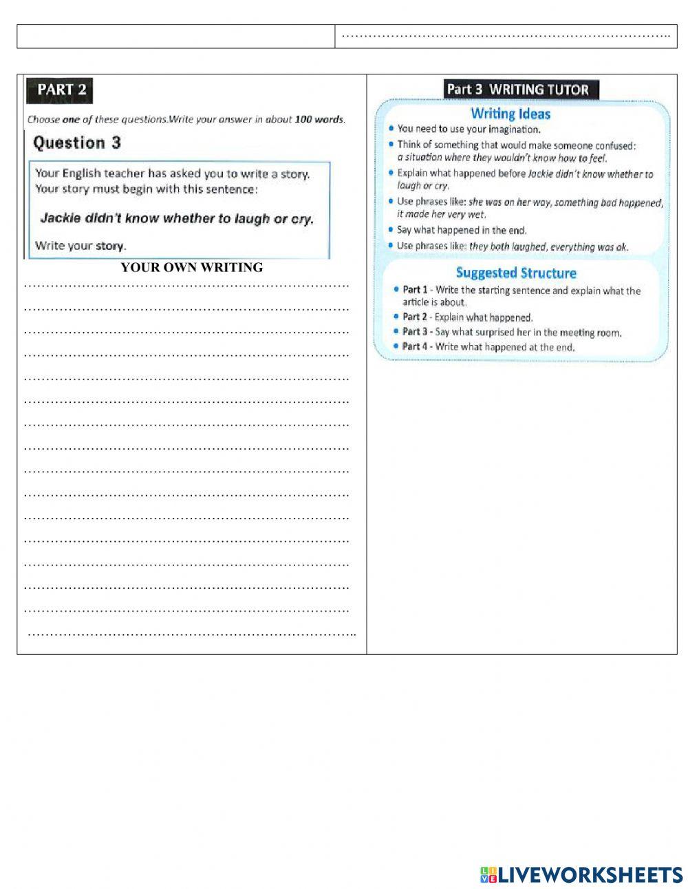 B1 writing 5 worksheet | Live Worksheets