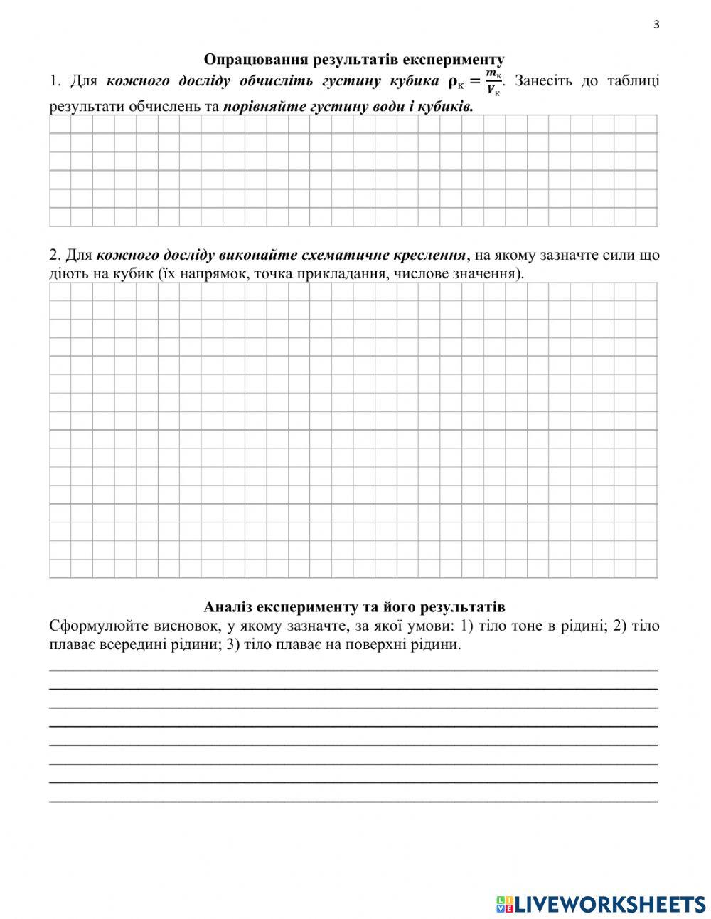 Лабораторна робота 10 Вивчення умов плавання тіл