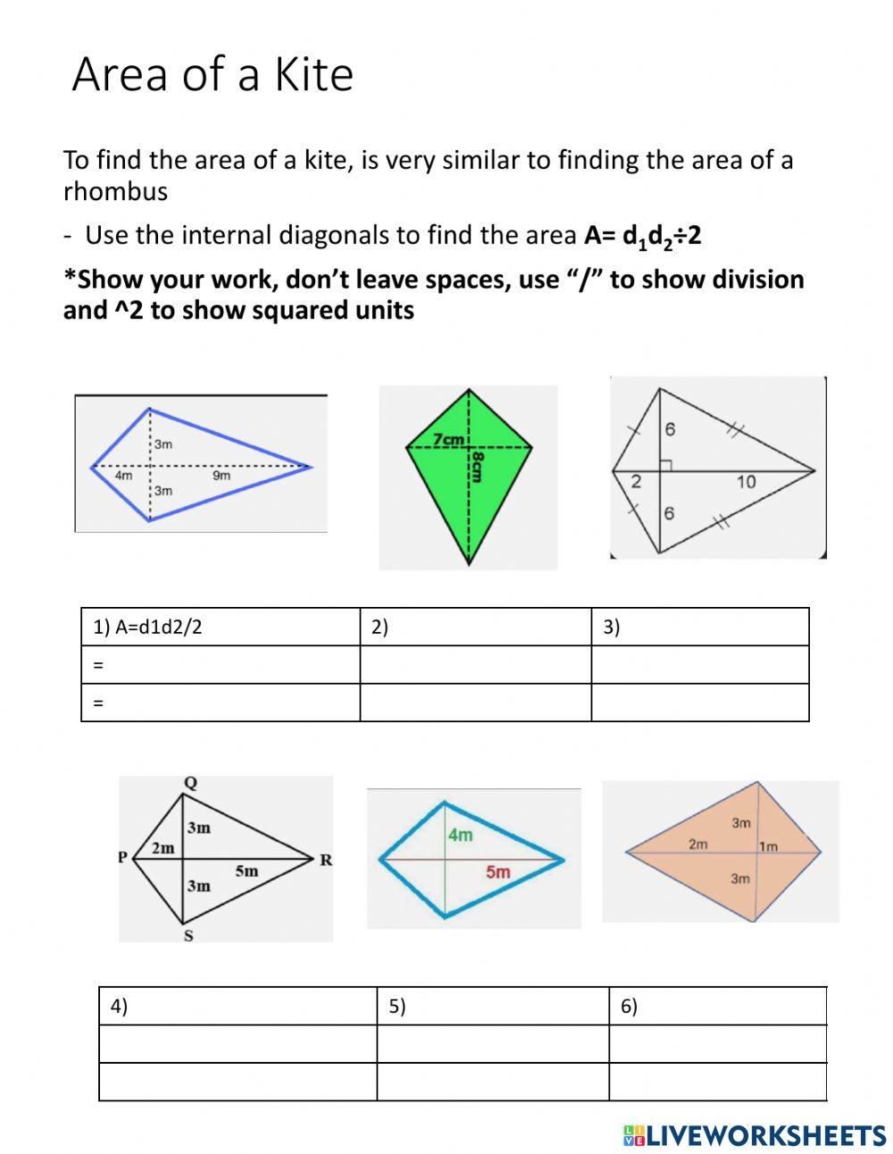 Area of a kite