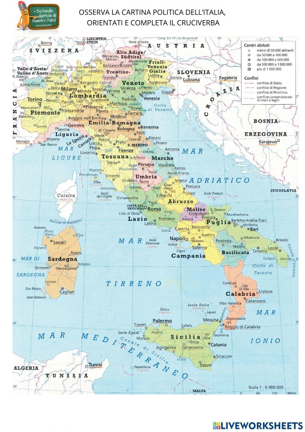 Cruciverba delle regioni italiane