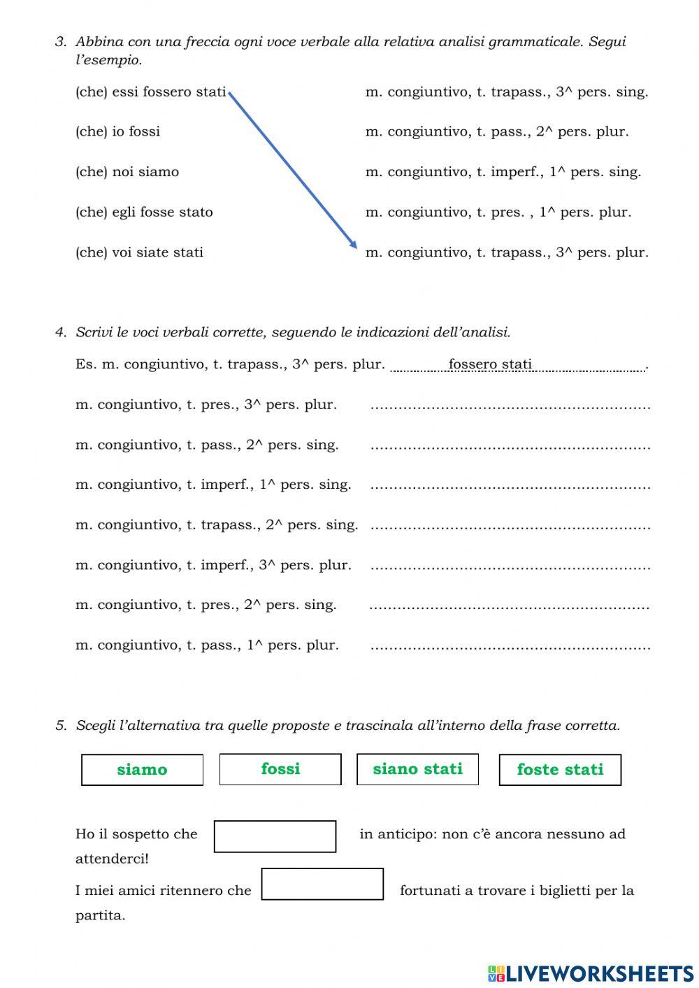 Esercitiamoci con il congiuntivo - verbo essere