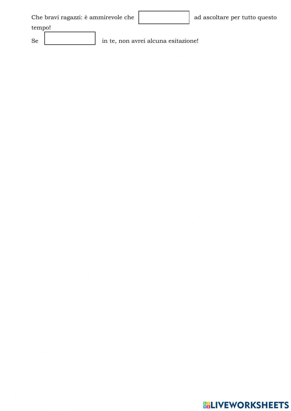 Esercitiamoci con il congiuntivo - verbo essere