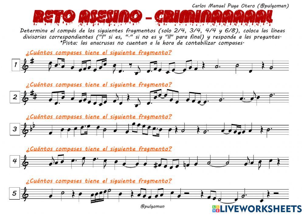 Determina el compás, coloca las líneas divisorias y cuenta los compases I