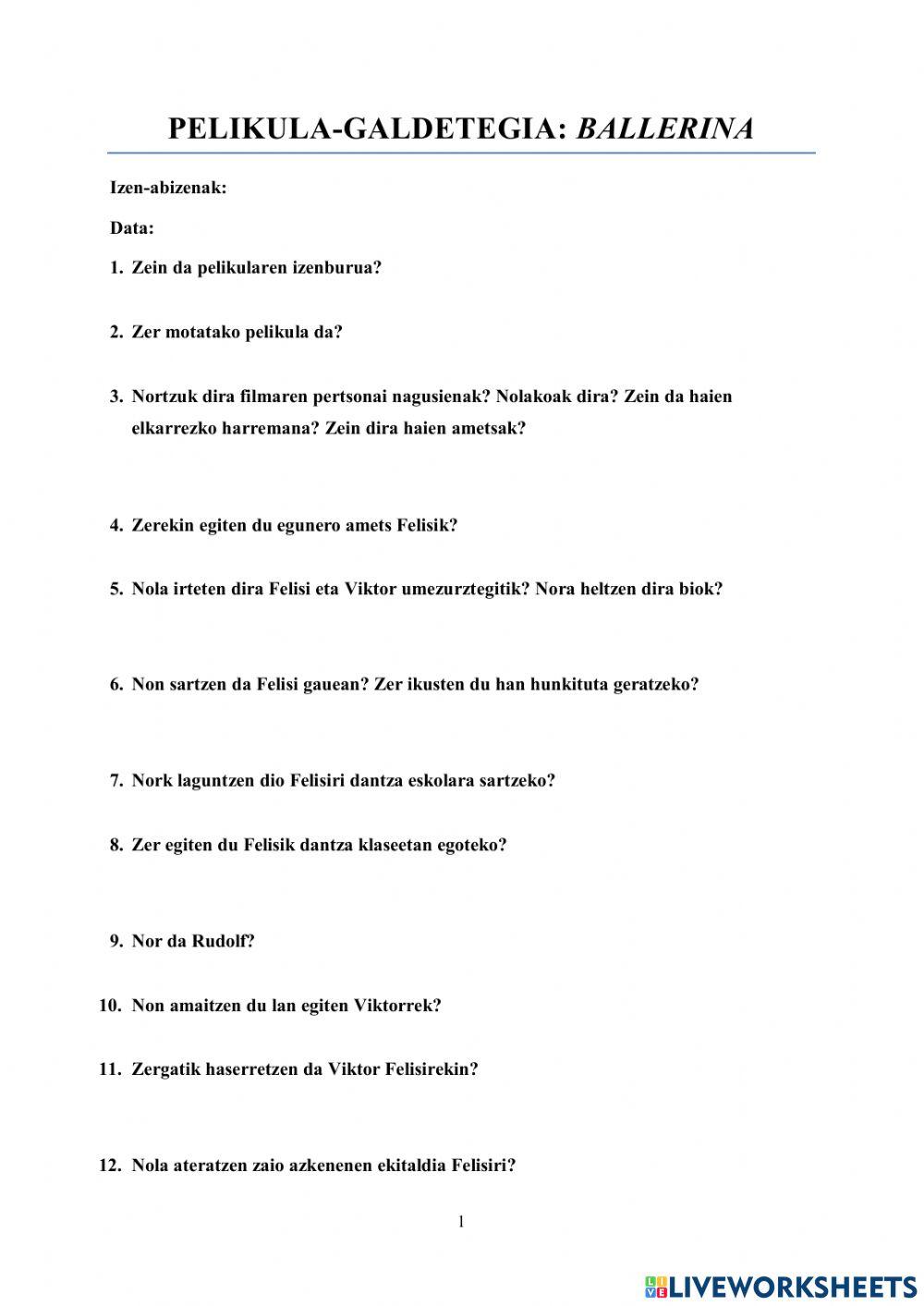 Pelikula-Galdetegia: Ballerina