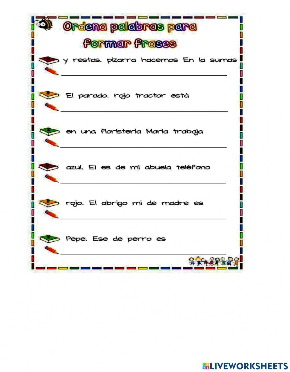 Ordena las oraciones