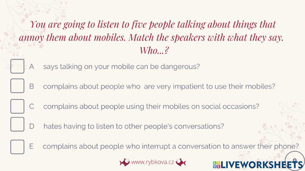 Good manners - listening mobile phones