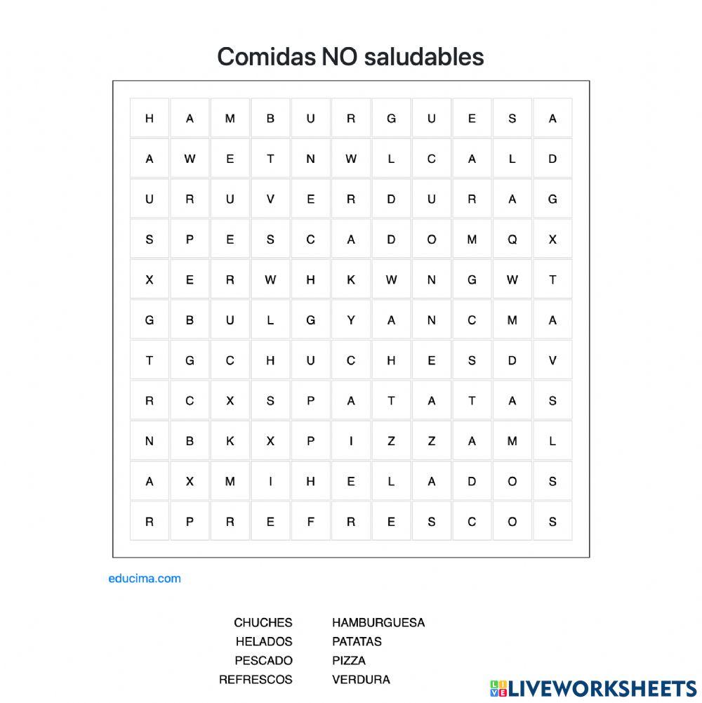 Comidas NO saludables