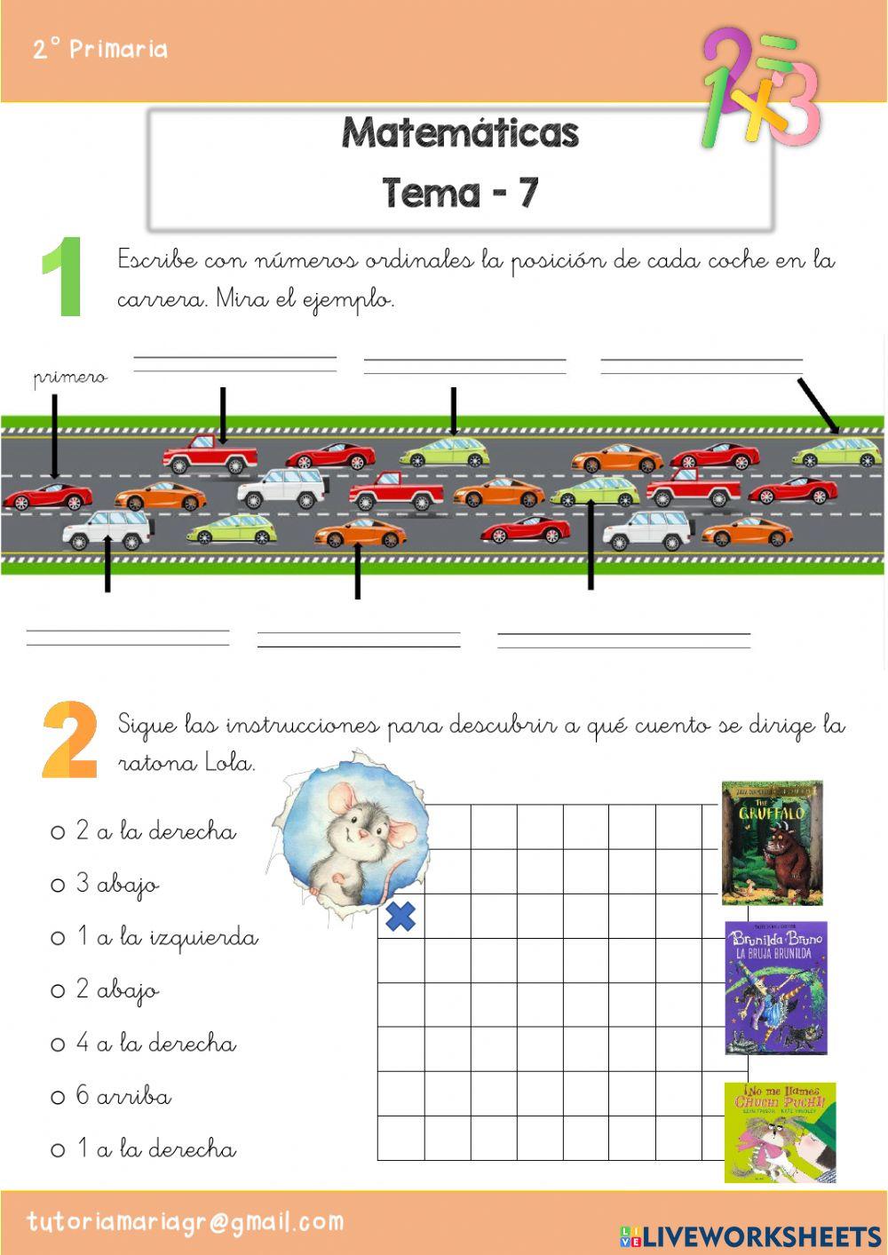 Tema 7 matemáticas segundo primaria