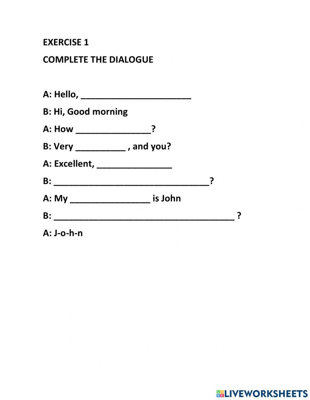 BEGINNER - FORMAL GREETING AND SPELLING NAME