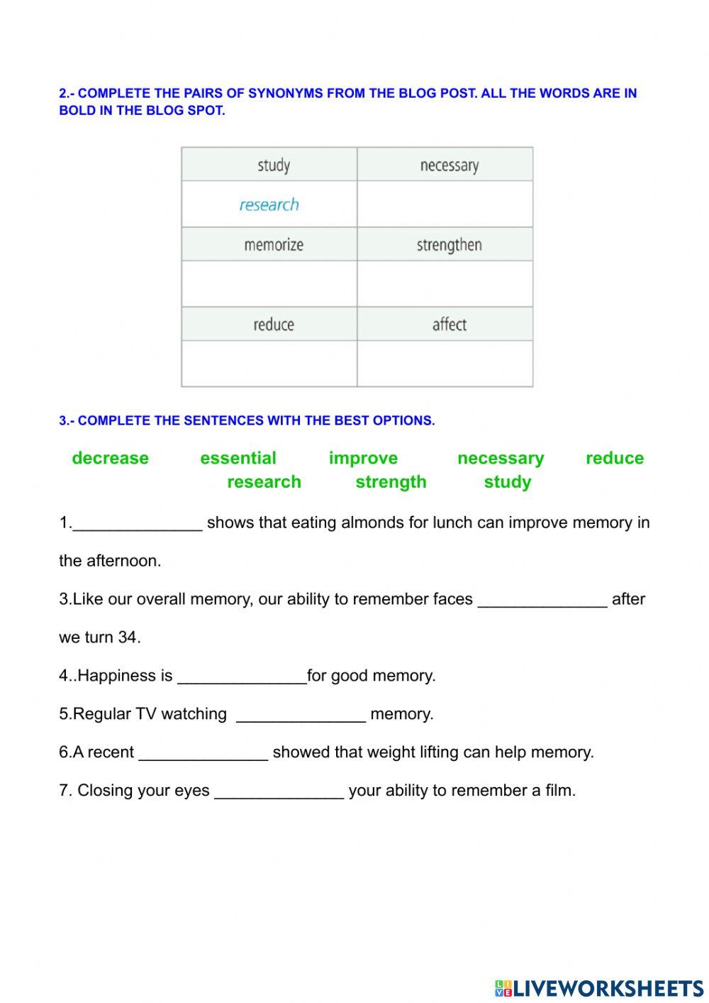 HOW TO IMPROVE YOUR MEMORY