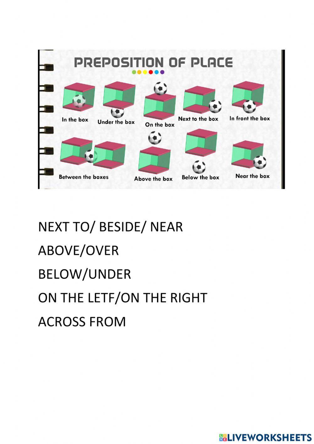 Prepositions of place