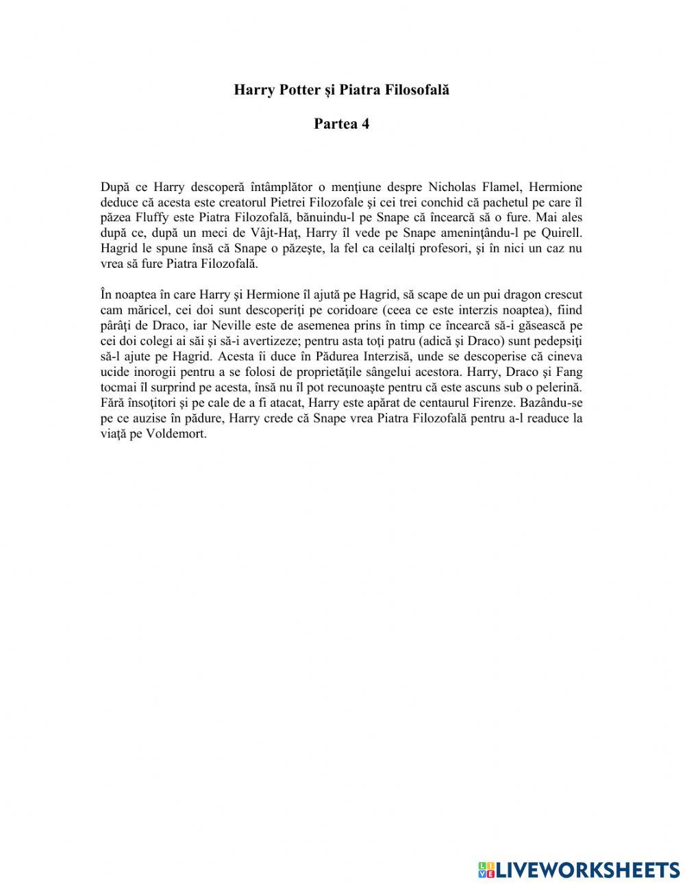 Harry Potter si Piatra FIlosofala