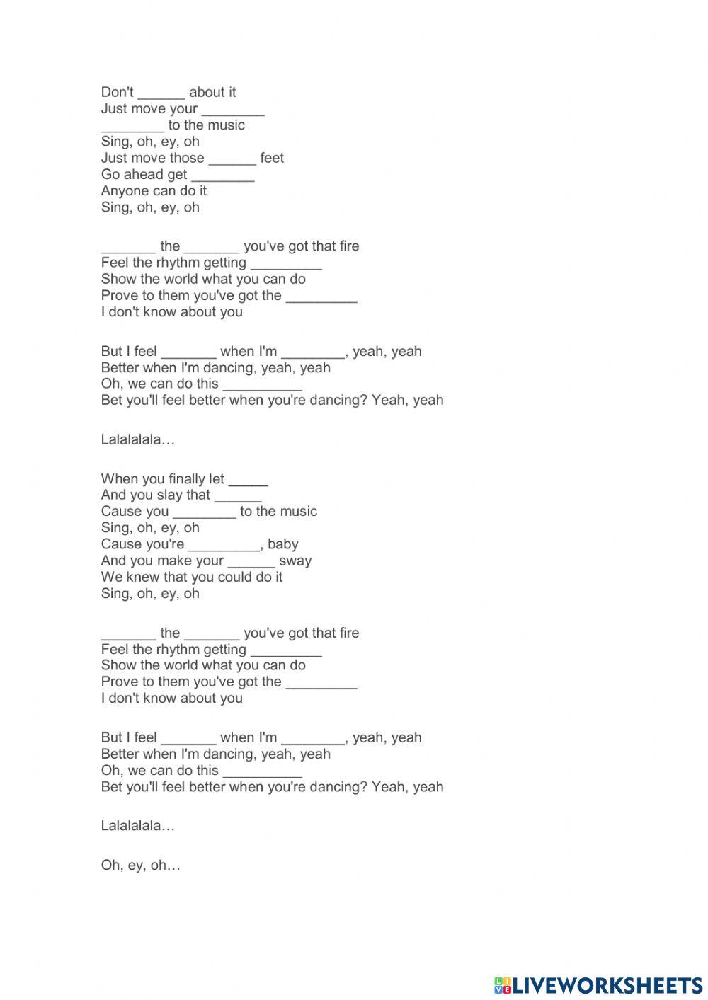 Better when I'm dancing - Listening