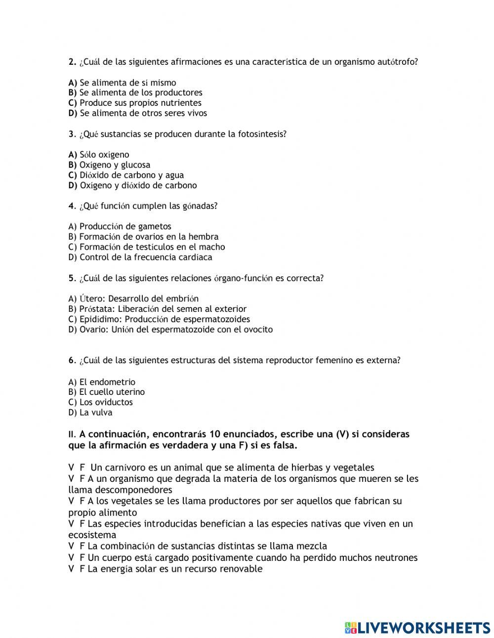 Diagnóstico 7B biología