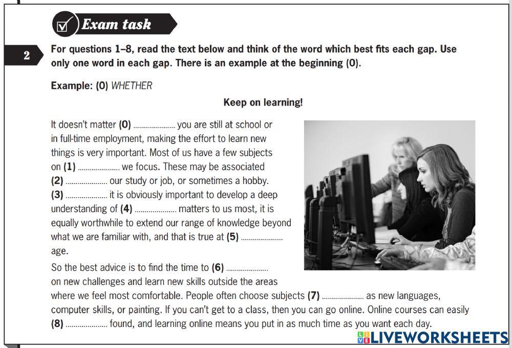 Reading & Use of English - Part 2(2)