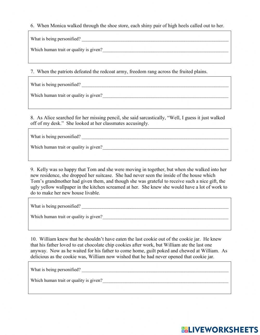 English Language Arts - Personification