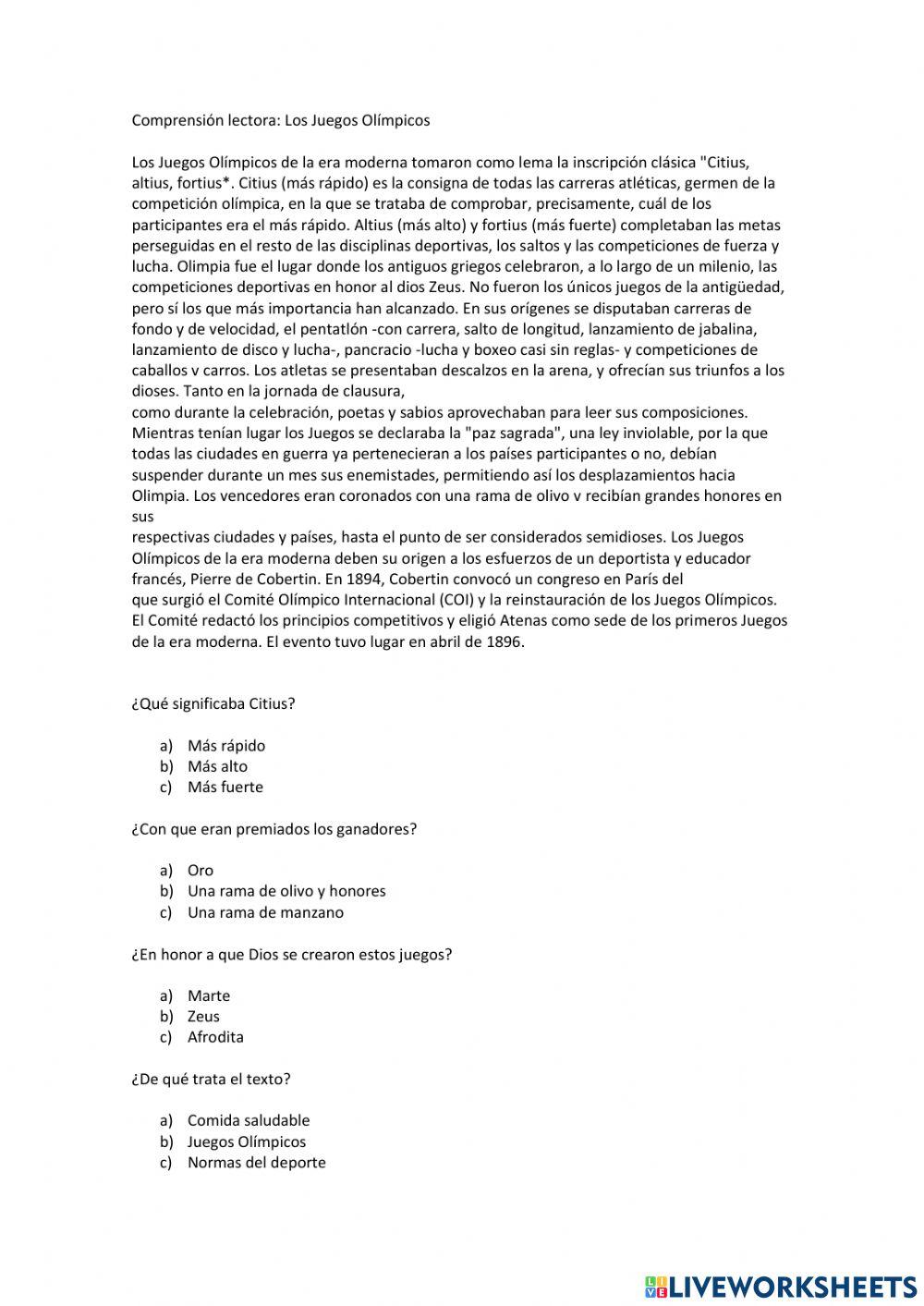 Comprensión lectora