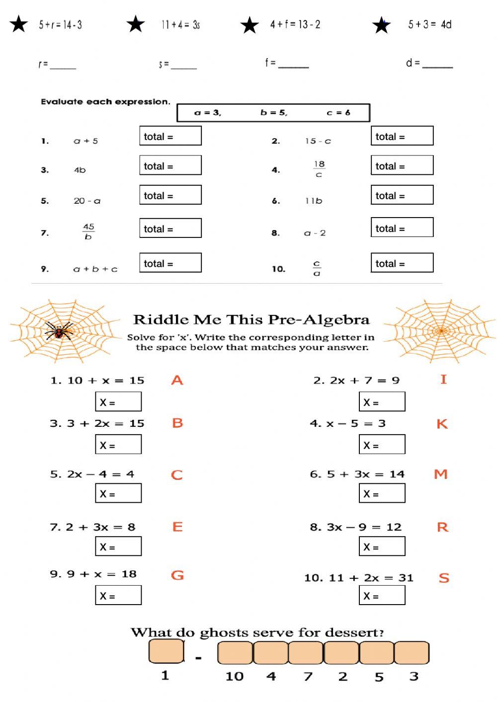 Pre-Algebra Practice Paper 1