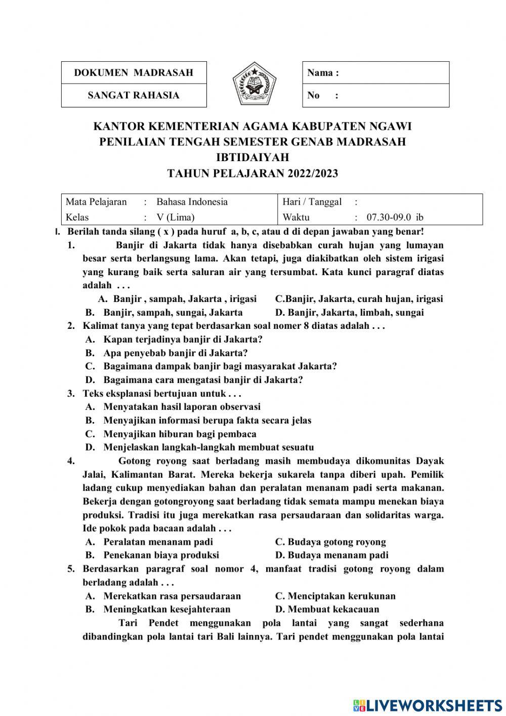 Pts bahasa indonesia tp 2022-2023