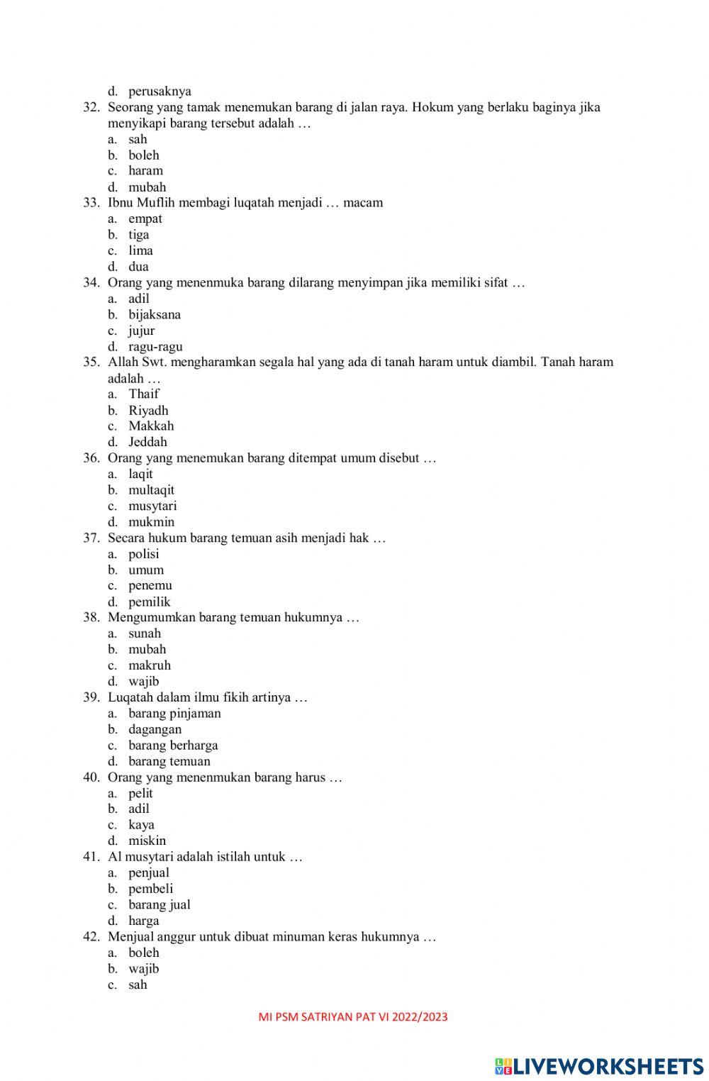 Pat fikih 6 2023 2024