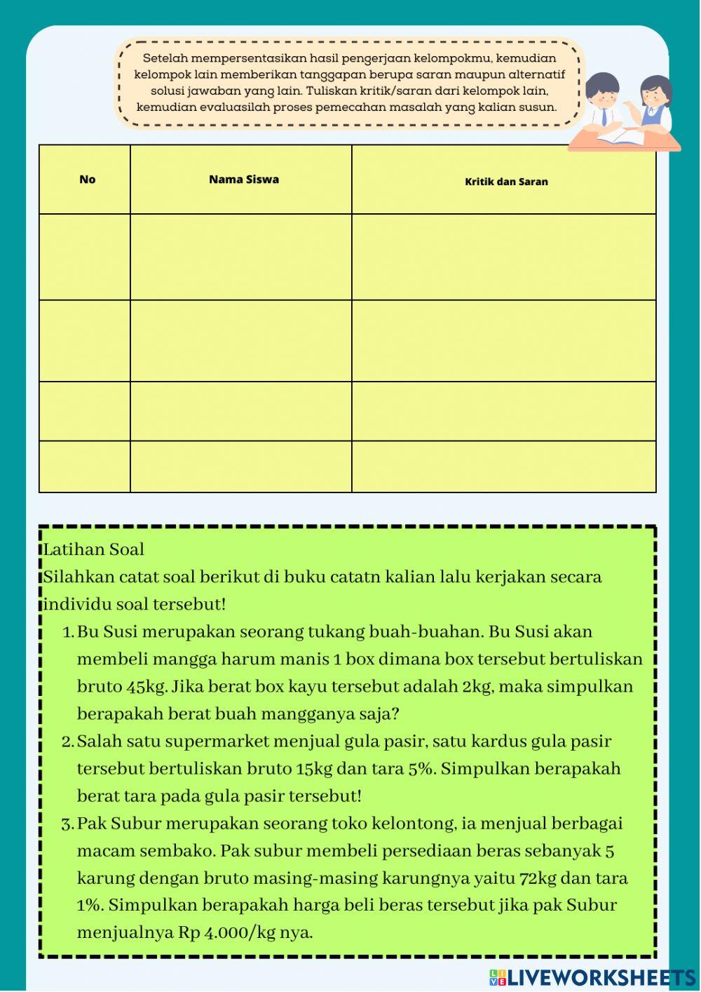 Lkpd aritmatika sosial pertemuan 6