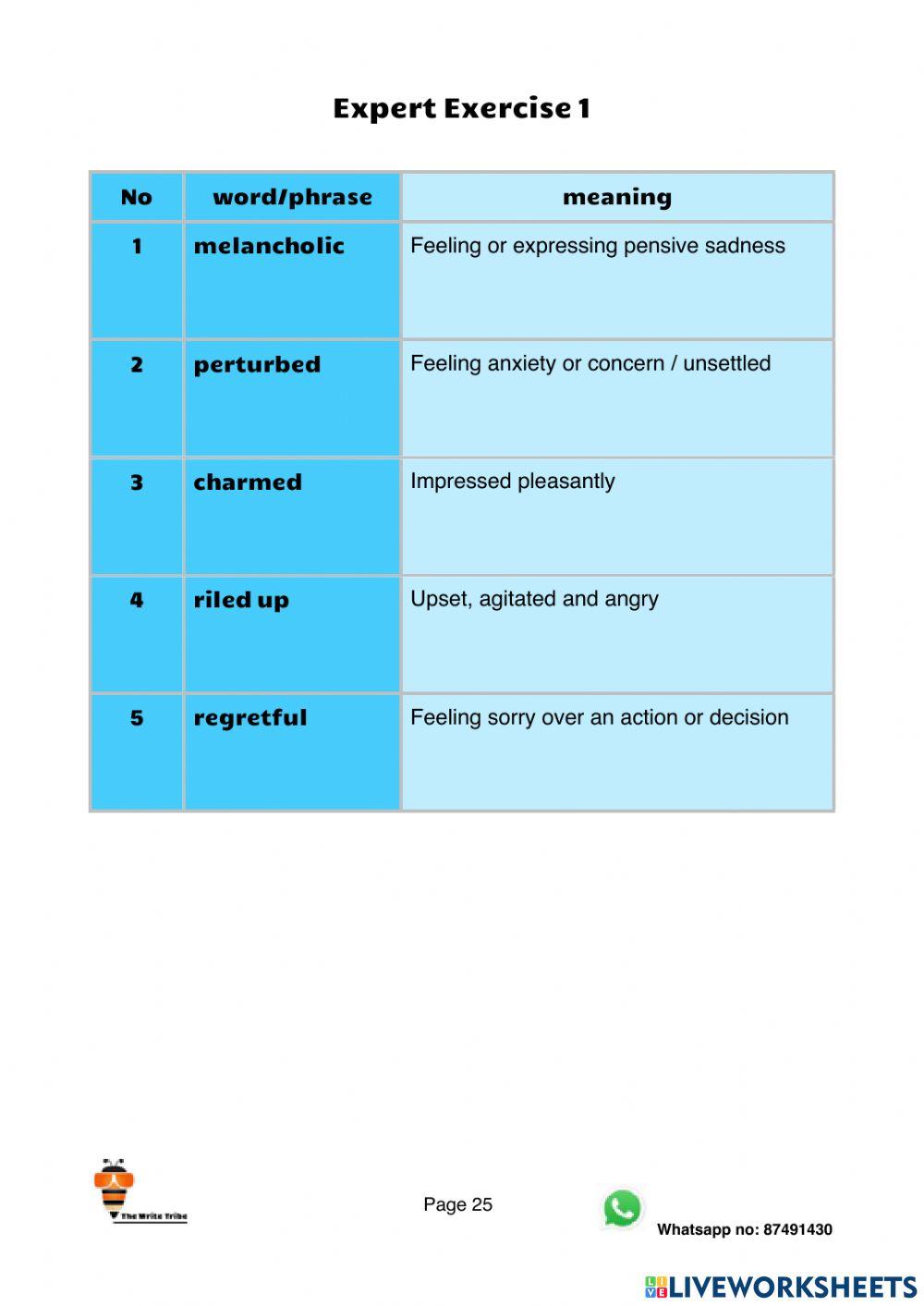Ultimate Emotional Adjectives Expert Exercise