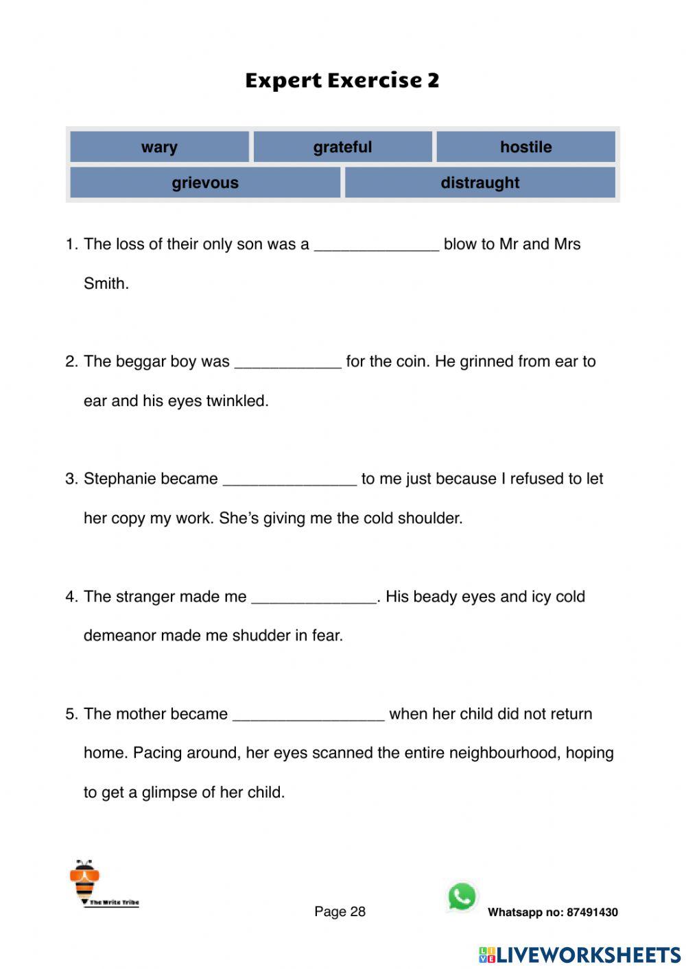 Ultimate Emotional Adjectives Expert Exercise