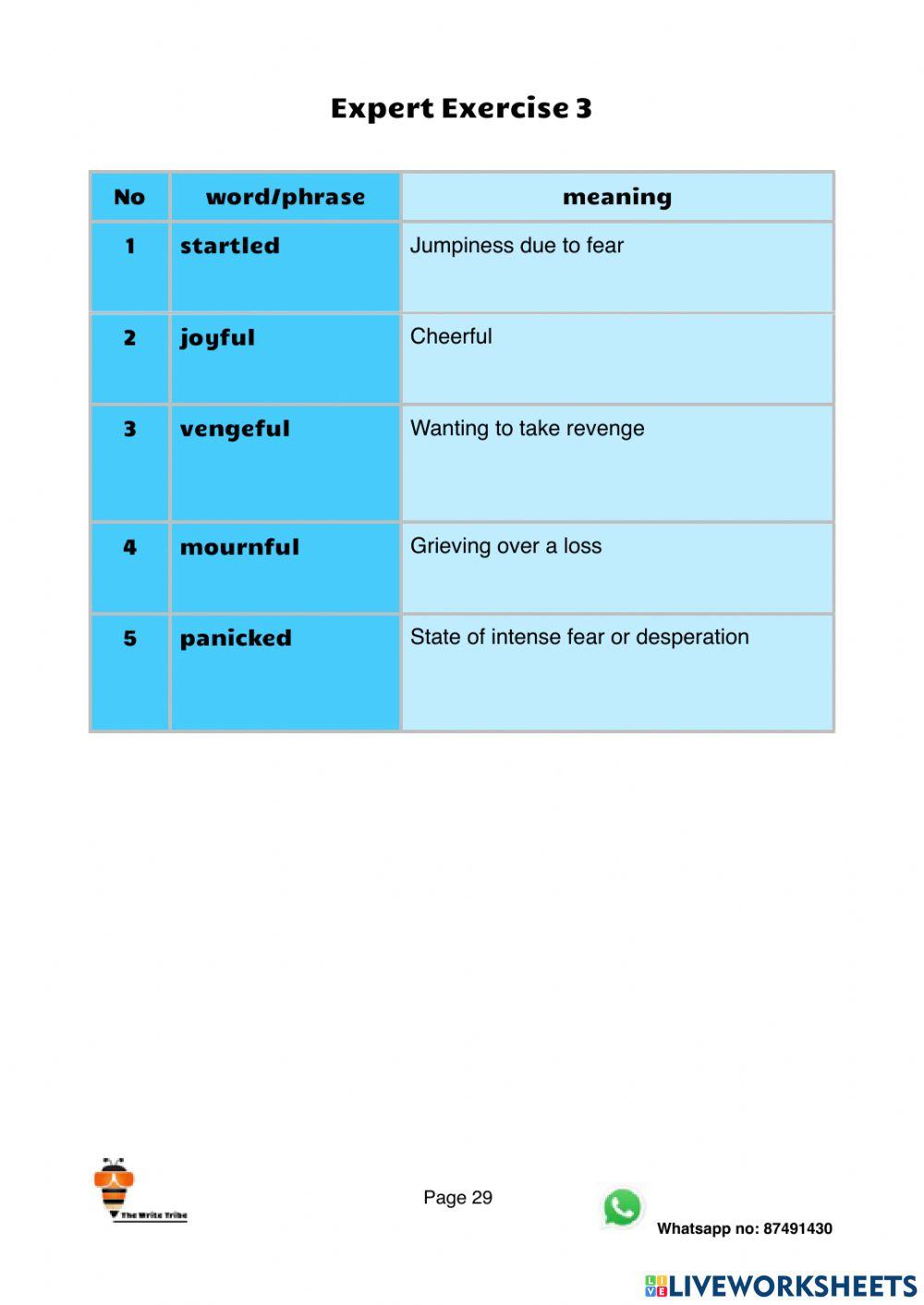 Ultimate Emotional Adjectives Expert Exercise