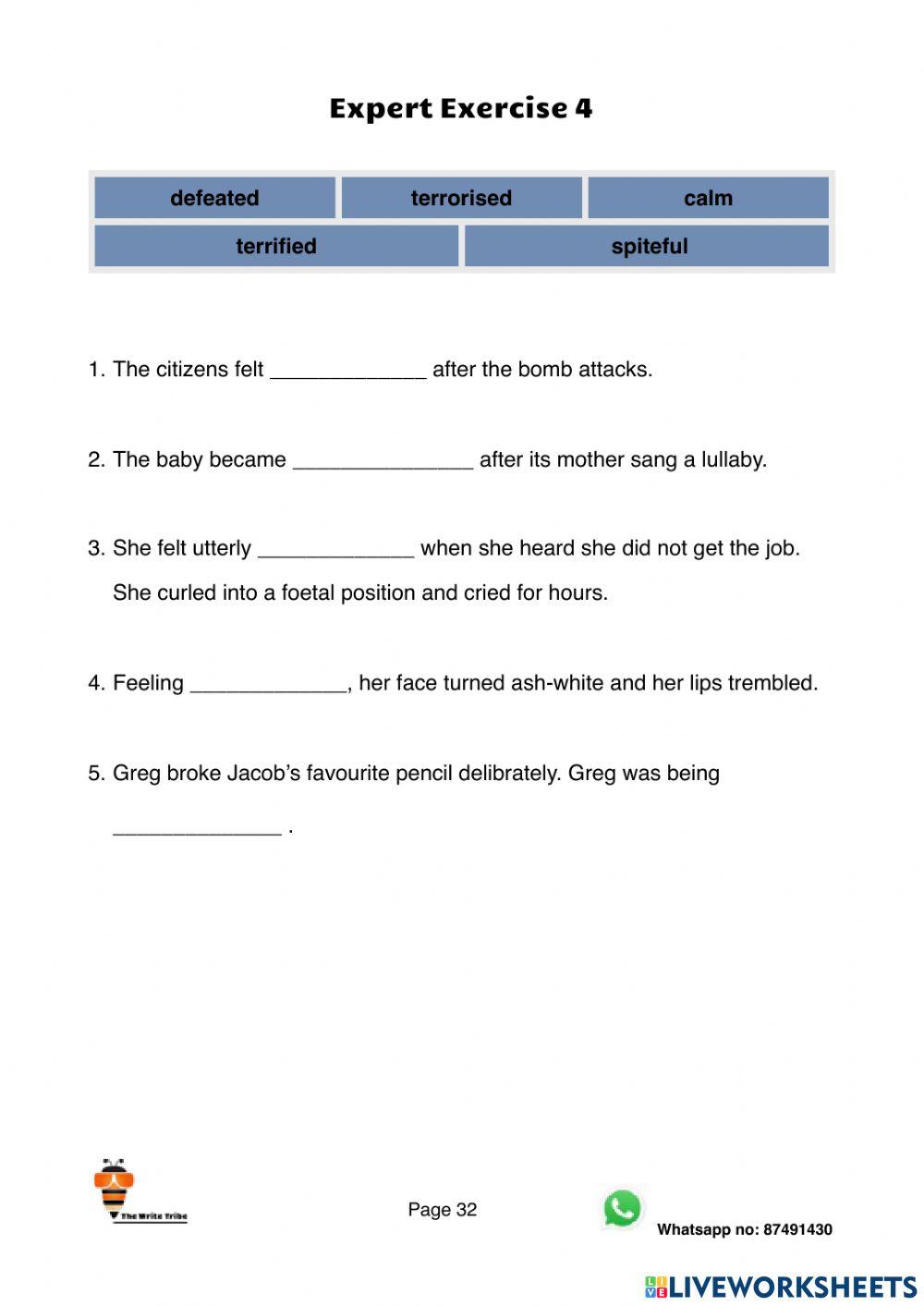 Ultimate Emotional Adjectives Expert Exercise