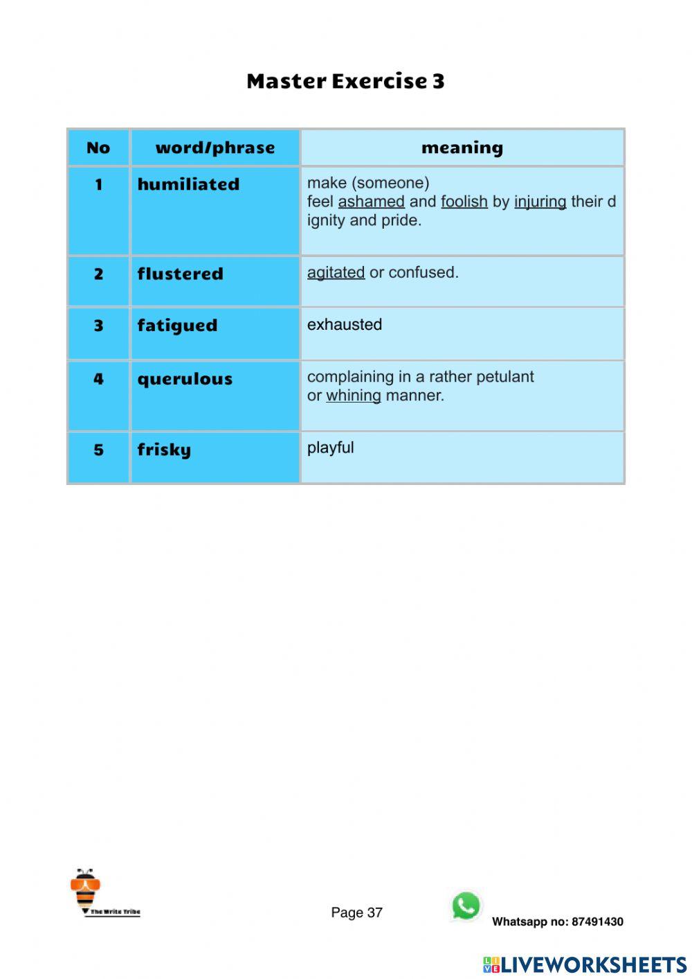 Ultimate Emotional Adjectives Master Exercise