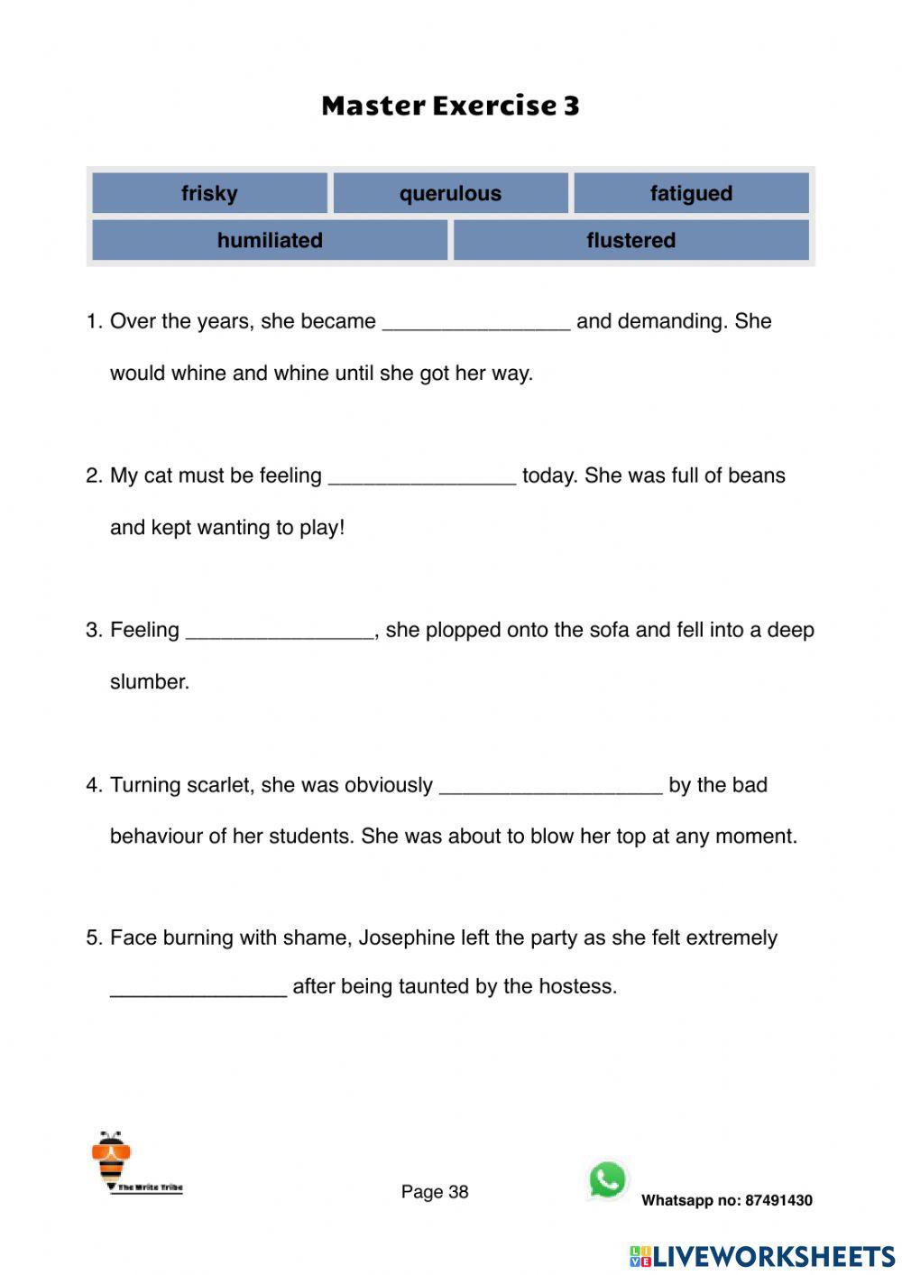 Ultimate Emotional Adjectives Master Exercise