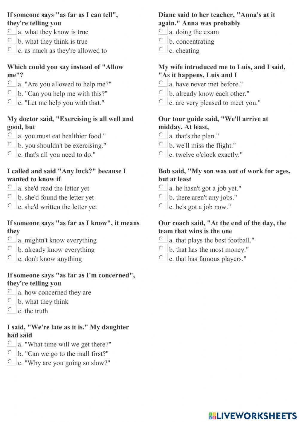 Conversational expressions