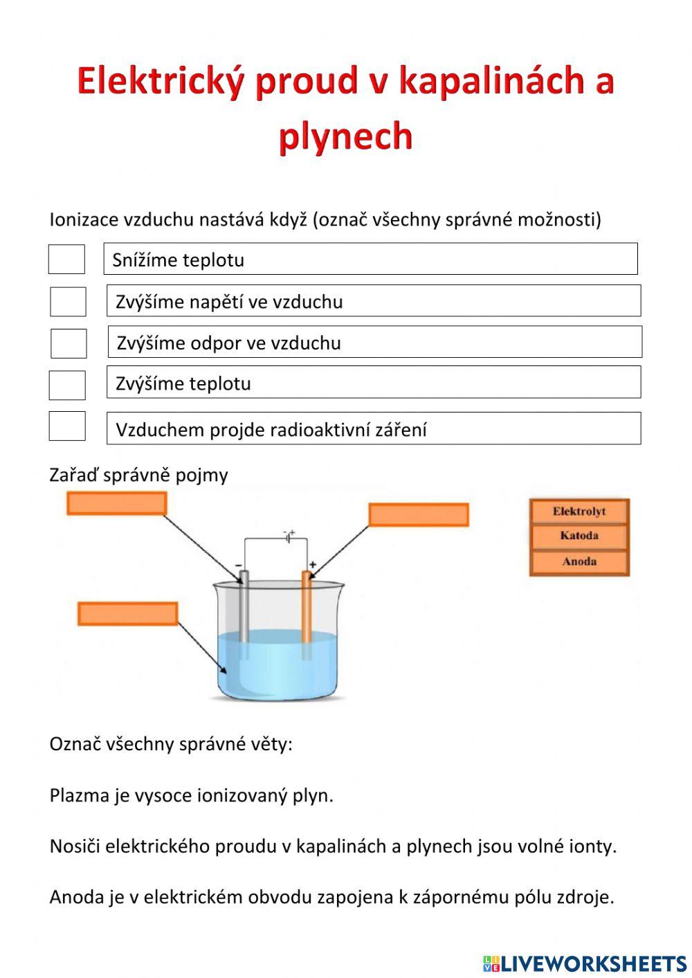 Elektrický proud v kapalinách a plynech